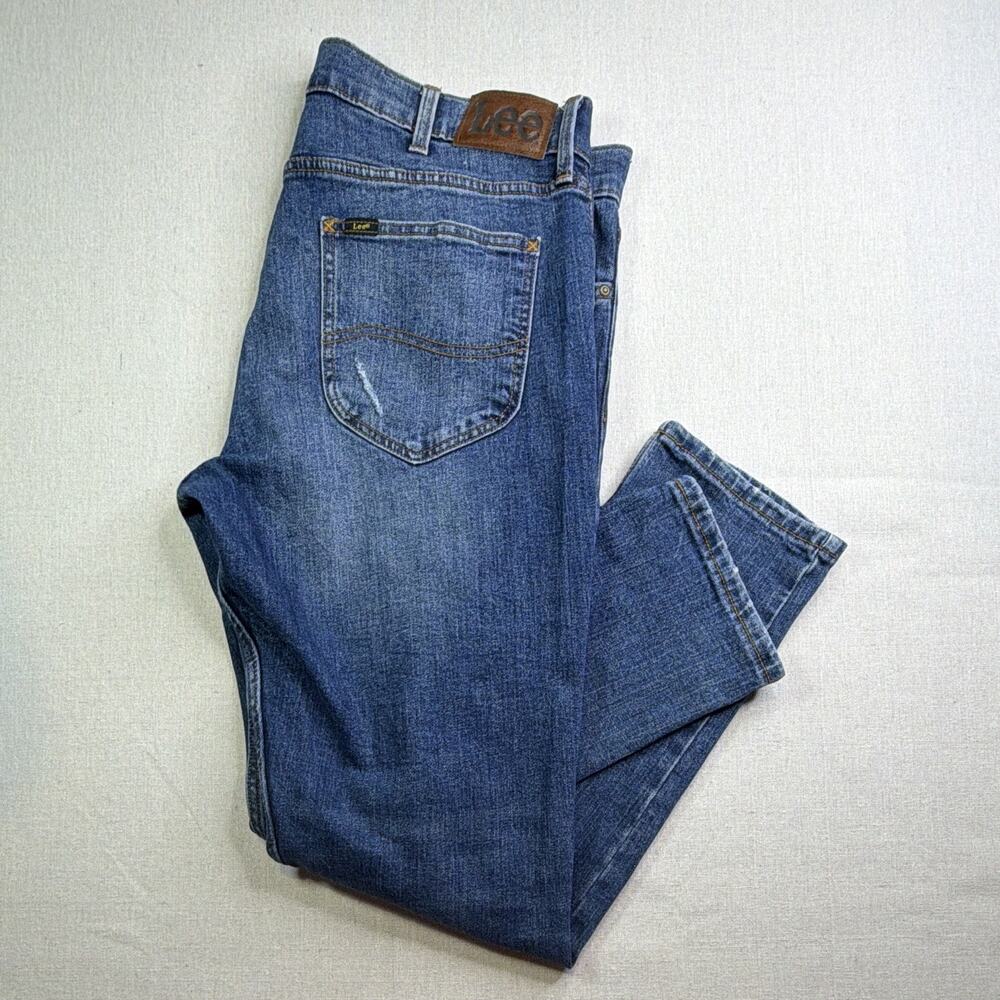Lee Skinny Fit Men's Jeans Skinny Stretch Dark Blue Denim - Size 36W x 29L